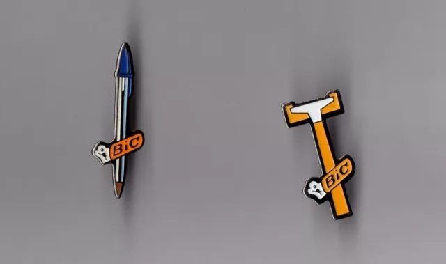 Pin's marque BIC (2 versions différentes au choix) stylo ou rasoir