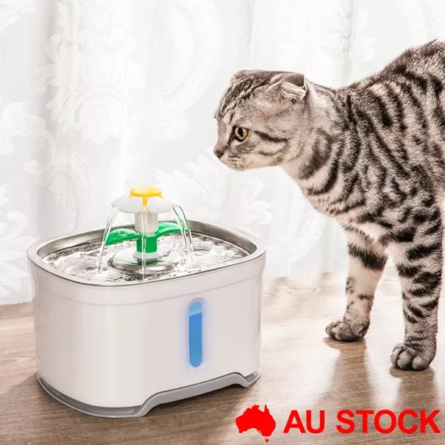 Pet Water Fountain LED USB Automatic Electric Dog Cat Drinking Dispenser Filter