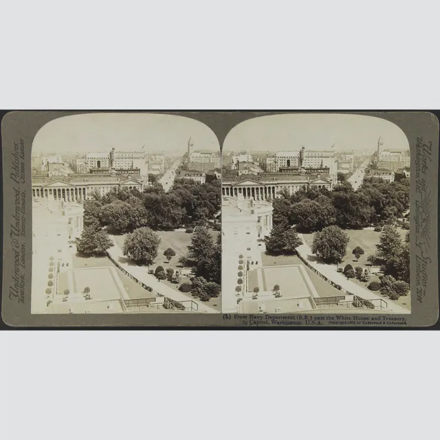 Stereofotografie: Underwood & Underwood. Weisse Haus, Capitol Washington 1902.