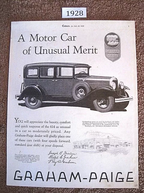 32 original Graham car ads,1928-1938 for $95. See individual years with photos