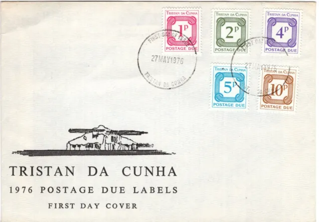 Tristan Da Cunha 1976 Postage Due Set On Neat First Day Cover