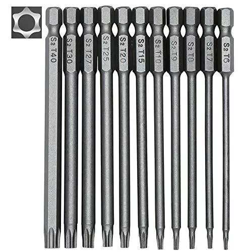 Jeu de 11 embouts longs Torx pour tournevis et visseuse électrique - Embouts ...