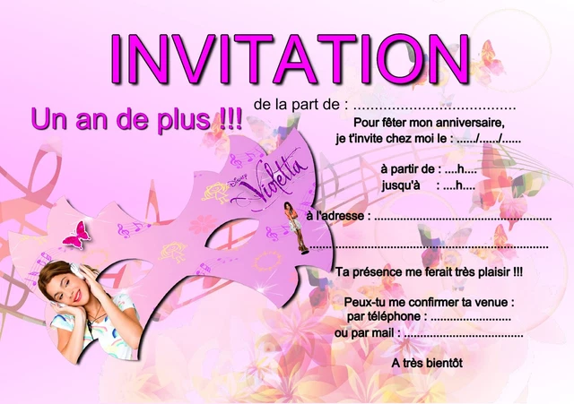 Cartes D'invitation Anniversaire - Lot De 5 Ou 12, Référence 1027, Neuves, Fabriquées En France