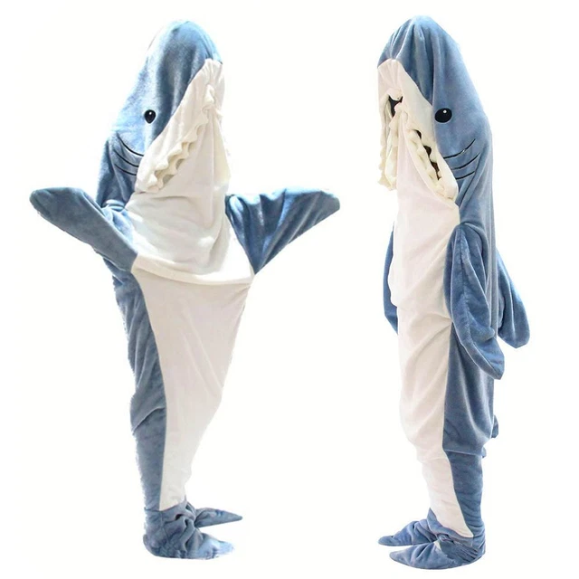 Saco de dormir tiburón dibujos animados pijama oficina siesta tiburón manta de tela