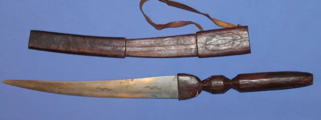 Vintage Hand Made African Sword Saber With Leather Sheath