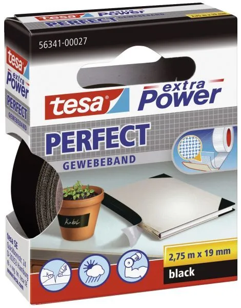 tesa Klebeband tesa-Band extra Power Gewebeband 275m x 19mm schwarz