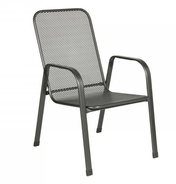 Mojawo 4er Set Stapelstühle - Gartenstühle In Weiß Mit Rattan-Optik