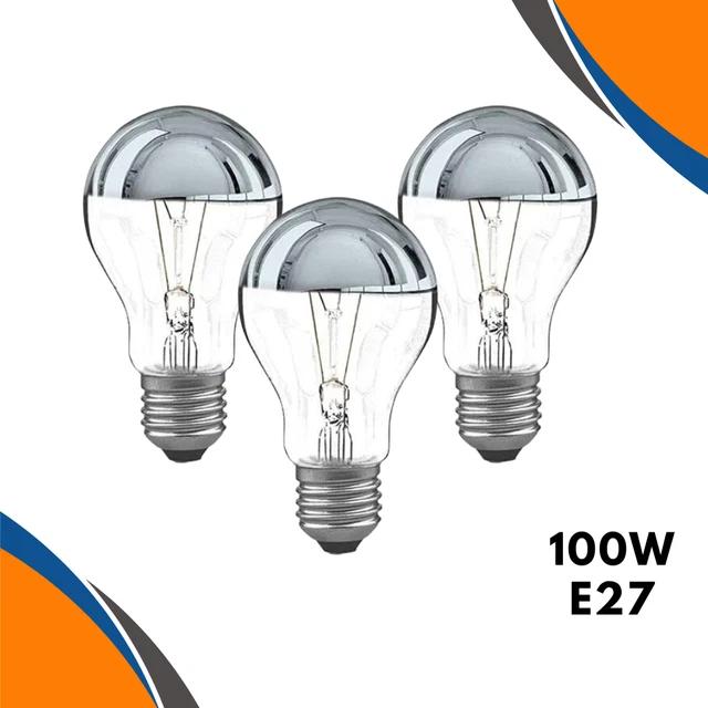 Ampoule OSRAM Radium E27 60W Argent Miroir - Lumière Chaude, Effet Spot, Pour Intérieur/extérieur