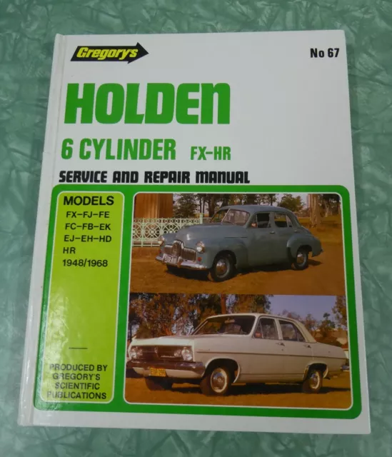 Vintage Holden FX, FJ, FE, FC, FB, EK, EJ, EH, HD, HR Workshop manual 1948-1968