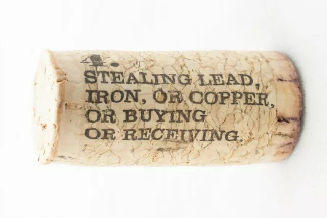 19 Crimes Wine Cork # No.4 Stealing lead, iron, or copper