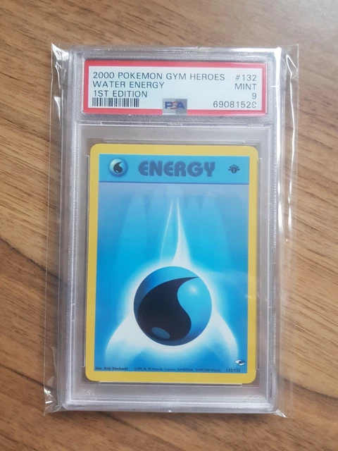 Pokemon Gym Heroes 1st edition Water energy 132/132 Graded Psa 9