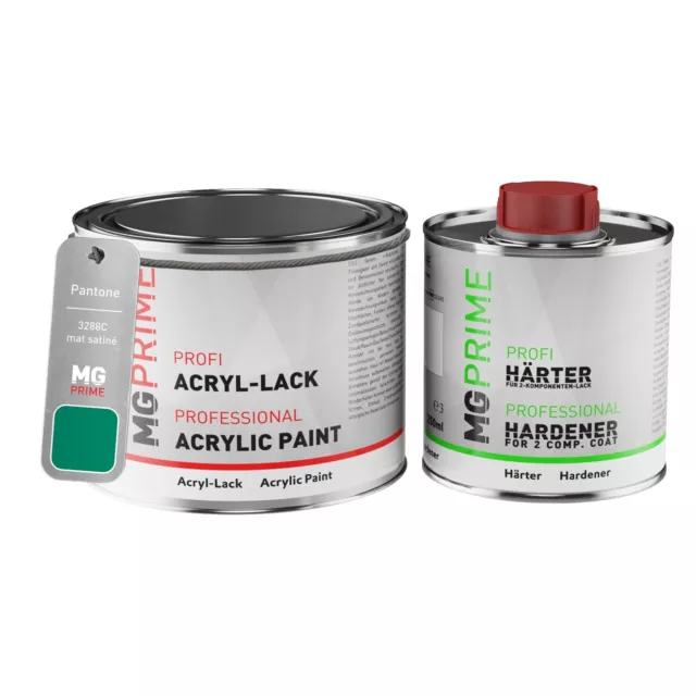 Pantone 3288C Green Peinture acrylique mat satinée Pot de 0,75 litre durcisseur
