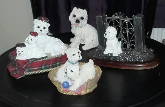cute west highland white terrier ornament - four available, various poses/groups