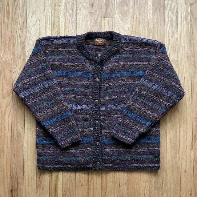VTG Alps Fine Women's Cardigan Knit Sweater Button Front Size XL Wool Blend