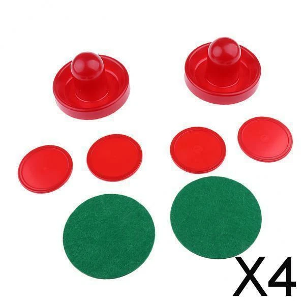 4X Sets von zwei Air Hockey Pushers Strikers Goalies Plus Vier Pucks S Red