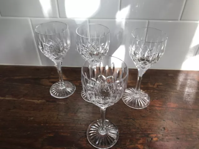 4x Stuart Crystal Shaftesbury Wine Glasses 1st Signed Excellent