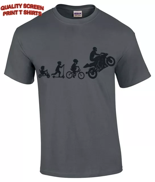 Motorbike Evolution Mens T-Shirt Funny Super bike Motorcycle Sports Biker Tattoo