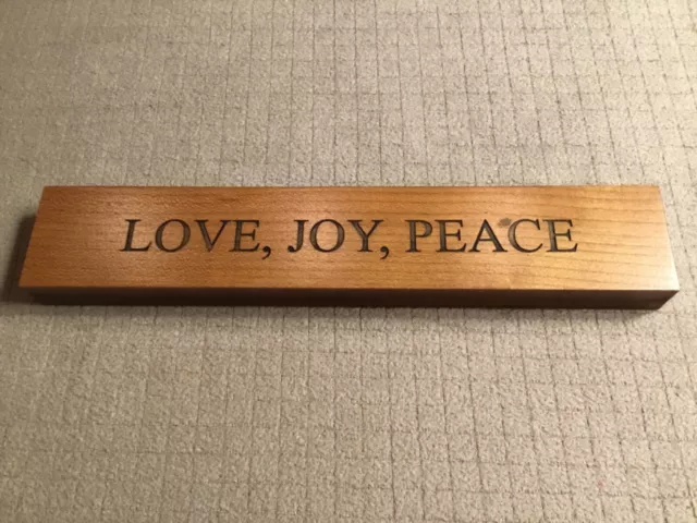 LOVE, JOY, PEACE - 9”x1.75"Decor Art Sign