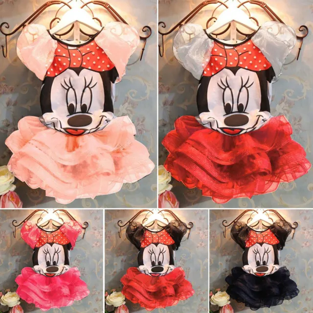 Baby Girls Minnie Mouse Princess Tutu Tulle Dress Kids Birthday Party Mini Dress
