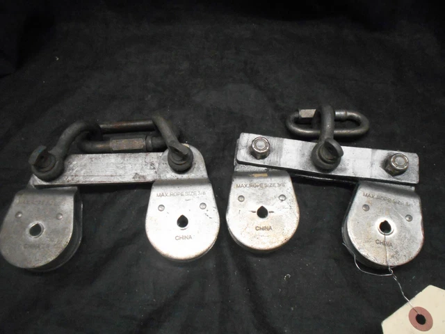 Campbell Chain Single Sheave Swivel Eye Pulleys Max Rope Size 3/8" 4Pc On Bar