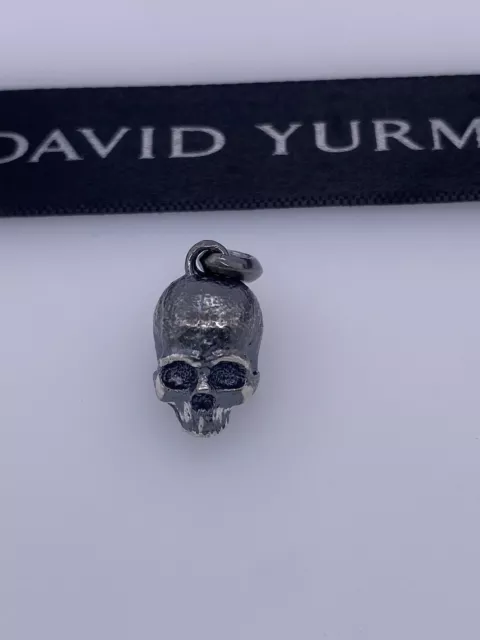 David Yurman Sterling Silver Men's 16mm Skull Waves Charm Pendant Amulet David Yurman Sterling Silver Men's 16mm Skull Waves Charm Pendant Amulet