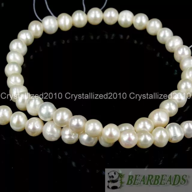 Natural White Freshwater Pearl Round Beads 5mm 6mm 7mm 8mm 9mm 10mm 11mm 16" 3