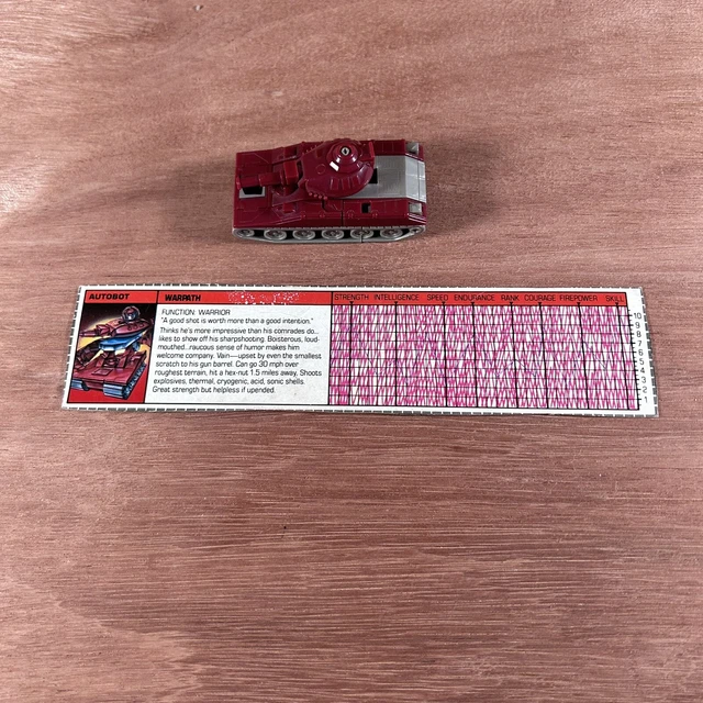 Vintage 1984 G1 Takara Hasbro Transformers Warpath