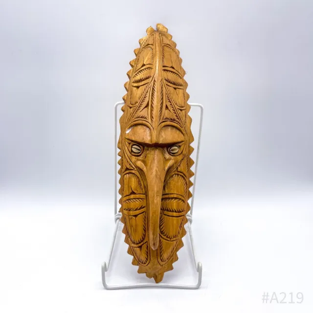 African Mask Wall Mask from Wood Hand-Carved Handmade 9x34cm 4