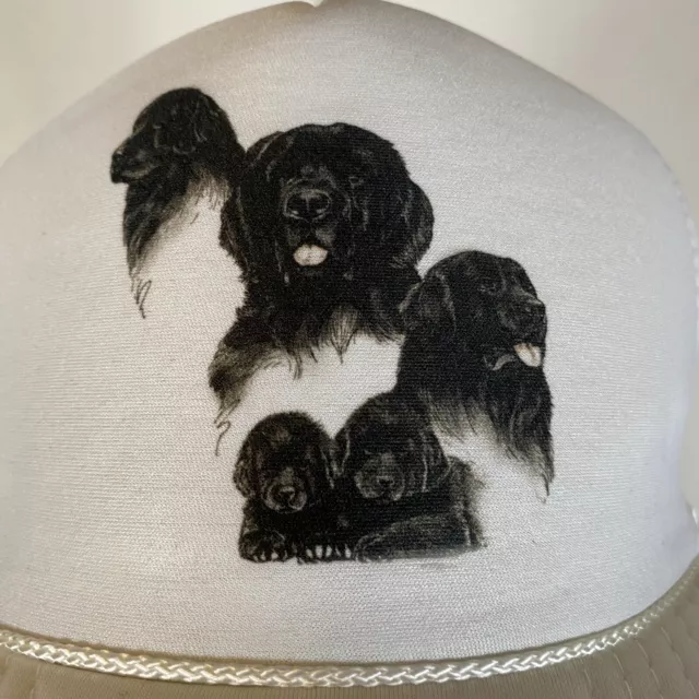 Vintage Newfoundland Moscow Dog Puppy Trucker Hat Mesh Snapback Cap 90s NEW 3