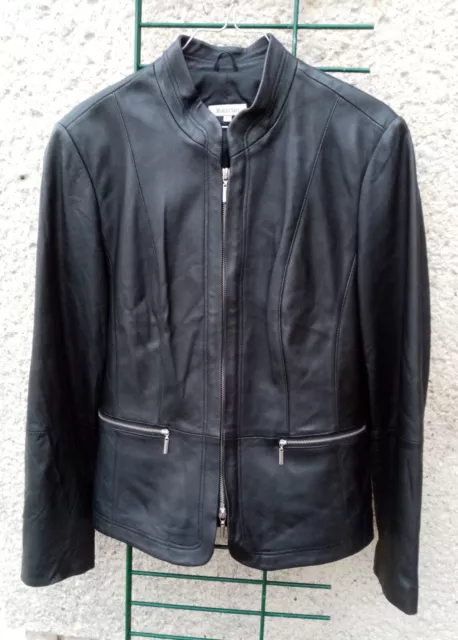 Damen Jacke echte Lederjacke "Marco Pecci" Gr. 42 Schwarz gebraucht