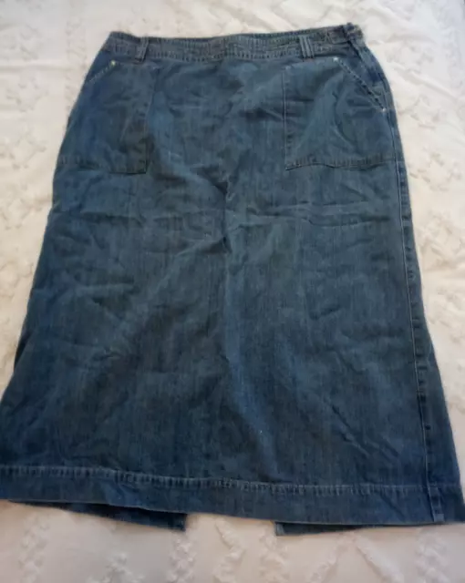 CJ Banks Christopher & Banks Denim Skirt Plus Size 18W Blue Jean Womens Midi