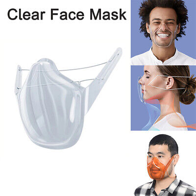 Clear Mouth Face Mask Shield Plastic Reusable Clear Cover Transparent Anti-Fog