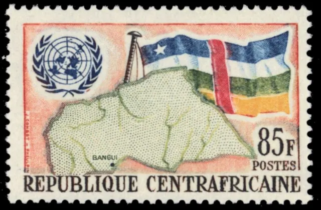 CENTRAL AFRICAN REPUBLIC 16 - United Nations Admission "Flag and Map" (pb79955)