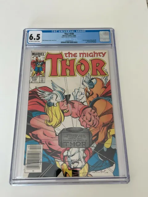 Thor #338 Signed by Walt Simonson BETA RAY BILL 1st App Agnar CGC 6.5 Newsstand