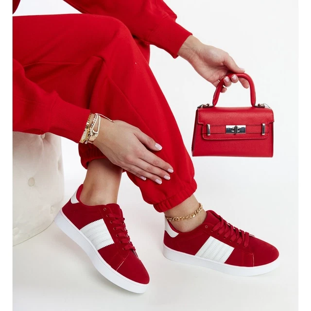 Chaussures Plates Sam Edelman En Daim Rouge - Taille US 7.5 Femme - Occasion