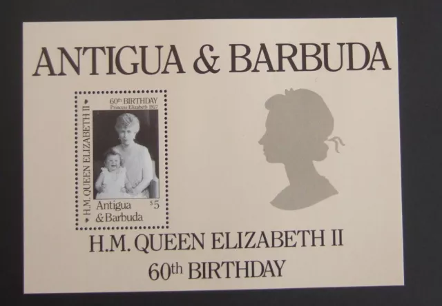 Antigua & Barbuda 1986 Queen's 60th Birthday MS UM MNH unmounted mint