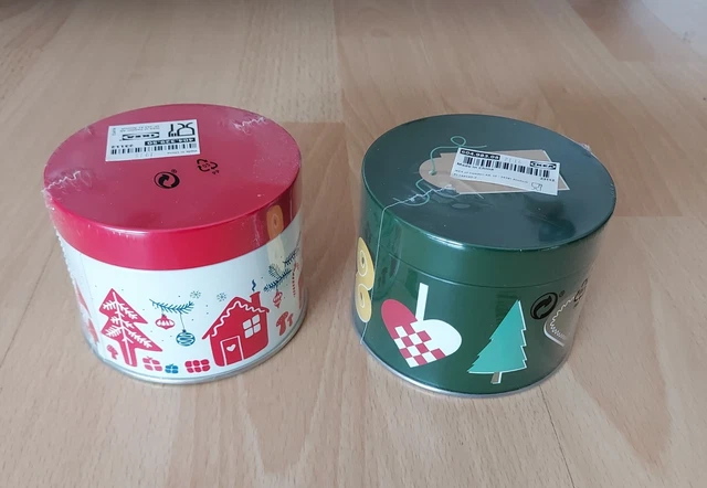 IKEA VINTERFINT BLECHDOSE mit Deckel Weihnachten Grün EUR 5,00