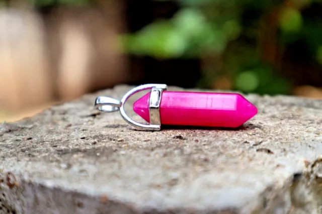 Natural Gemstone Long Hexagonal Pointed Reiki Chakra Healing Pendant Beads Pick