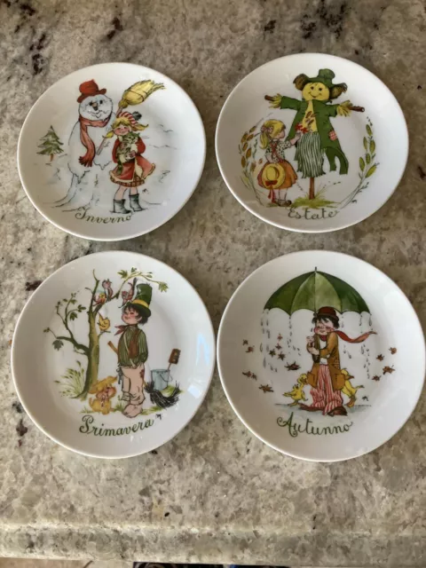 Vintage T. Limoges Depos Decorazione Esclusiva Complete Set 4 Seasons Plates