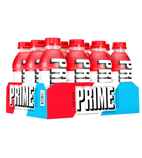 PRIME HYDRATION DRINK (12 Pack) Ice Pop Same Day Delivery 121.49