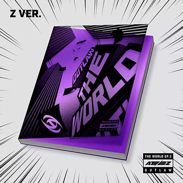 ATEEZ [THE WORLD EP.2:OUTLAW] Album Z Ver/CD+Foto Buch+2 Label+Team Mark+4 Karte