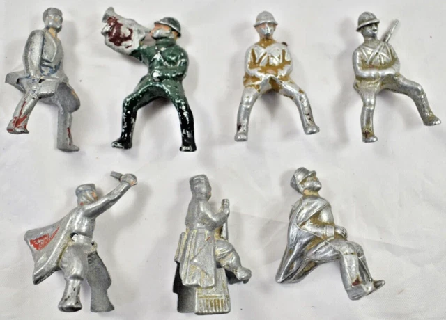 Lot D'anciens Personnages En Plomb De La Ferme Quiralu - Figurines Animales Vintage - Occasion