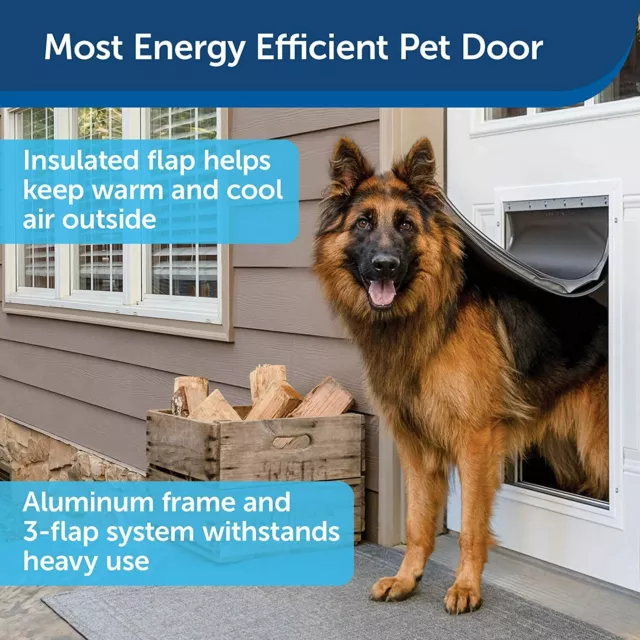PetSafe Extreme Weather Aluminum Pet Dog Door with 3 Flaps Insualtion -NEW MODEL 3
