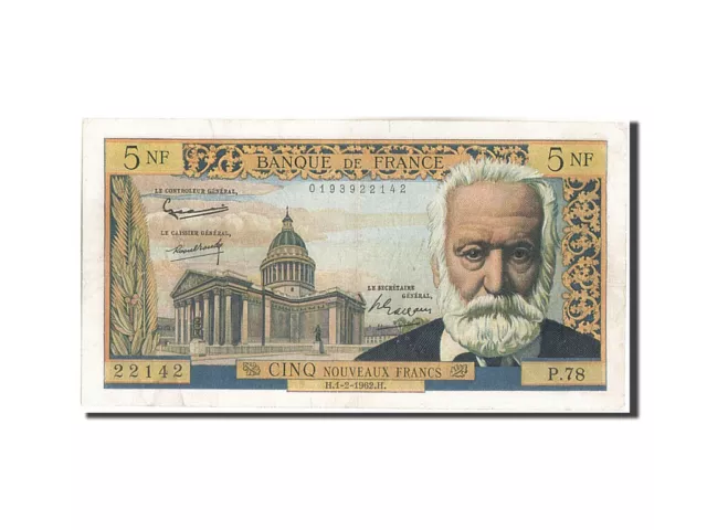 [#206365] Billet, France, 5 Nouveaux Francs, 5 NF 1959-1965 ''Victor Hugo'', 196