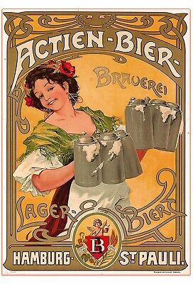 Poster Manifesto Locandina Pubblicitaria d'Epoca Stampa Vintage  Aperitivo Birra