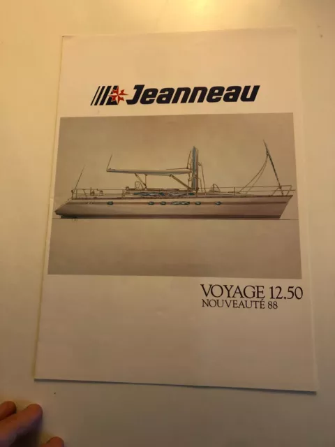 JEANNEAU  Voyage 12.50  1988  Bateau Voilier catalogue publicitaire vintage C30