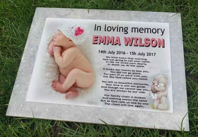 Grande lapide commemorativa in ceramica, uso cimitero o giardino, resistente alle intemperie.