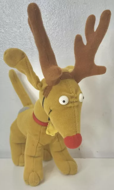 Mattel Nickelodeon Rugrats Spike the Dog Soft Toy Plush Holiday Reindeer (1997) 3