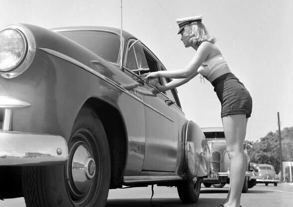 Vintage Car Hop Waitress Photo 1900b Oddleys Strange & Bizarre