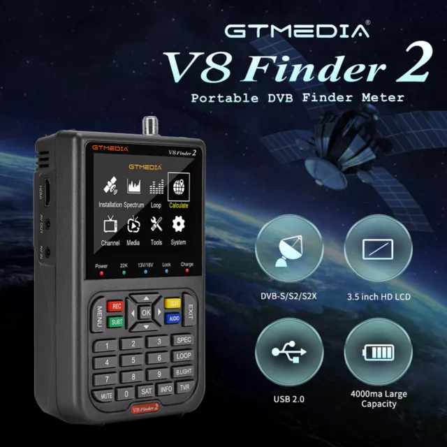 GTMEDIA DVB-S/S2/S2X Satelliten Finder TV-Signal Suchgerät Sat Digital Messgerät